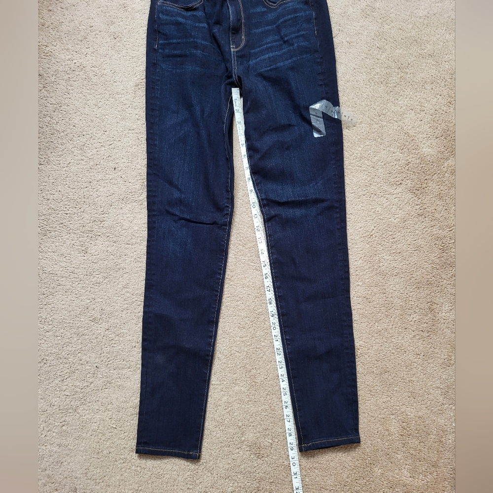 AE Super Hi-rise Jeggings In Coldwater Rinse Size 8 Long, New With Tags - Picture 7 of 8